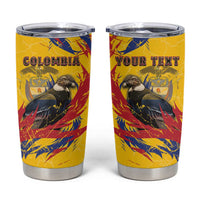 Personalized Colombia Tumbler Cup Colombian Andean Condor With Coat Of Arms - Wonder Print Shop