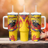 Personalized Colombia Tumbler With Handle Colombian Andean Condor With Coat Of Arms - Wonder Print Shop
