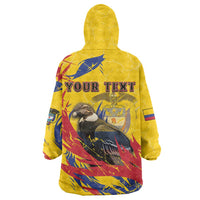 Personalized Colombia Wearable Blanket Hoodie Colombian Andean Condor With Coat Of Arms - Wonder Print Shop