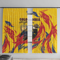 Colombia Window Curtain Colombian Andean Condor With Coat Of Arms - Wonder Print Shop
