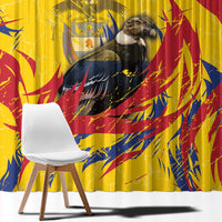 Colombia Window Curtain Colombian Andean Condor With Coat Of Arms - Wonder Print Shop