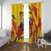 Colombia Window Curtain Colombian Andean Condor With Coat Of Arms - Wonder Print Shop