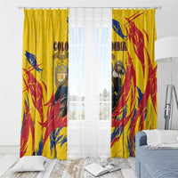 Colombia Window Curtain Colombian Andean Condor With Coat Of Arms - Wonder Print Shop