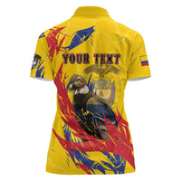 Personalized Colombia Women Polo Shirt Colombian Andean Condor With Coat Of Arms - Wonder Print Shop