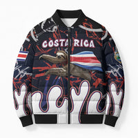 Personalized Costa Rica Bomber Puffer Jacket Flying Sloth - Wonder Print Shop