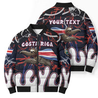 Personalized Costa Rica Bomber Puffer Jacket Flying Sloth - Wonder Print Shop
