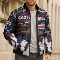 Personalized Costa Rica Bomber Puffer Jacket Flying Sloth - Wonder Print Shop