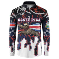 Personalized Costa Rica Button Sweatshirt Flying Sloth - Wonder Print Shop