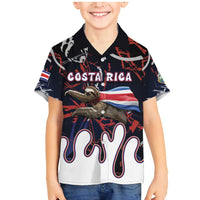 Personalized Costa Rica Family Matching Mermaid Dress and Hawaiian Shirt Flying Sloth - Wonder Print Shop