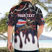 Personalized Costa Rica Hawaiian Shirt Flying Sloth - Wonder Print Shop
