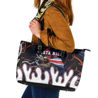 Costa Rica Leather Tote Bag Flying Sloth - Wonder Print Shop