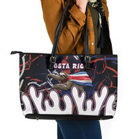 Costa Rica Leather Tote Bag Flying Sloth - Wonder Print Shop