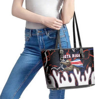 Costa Rica Leather Tote Bag Flying Sloth - Wonder Print Shop
