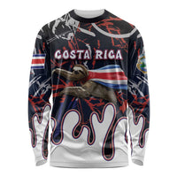Personalized Costa Rica Long Sleeve Shirt Flying Sloth - Wonder Print Shop