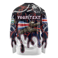 Personalized Costa Rica Long Sleeve Shirt Flying Sloth - Wonder Print Shop