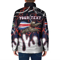 Personalized Costa Rica Padded Jacket Flying Sloth - Wonder Print Shop