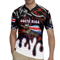Personalized Costa Rica Rugby Jersey Flying Sloth - Wonder Print Shop