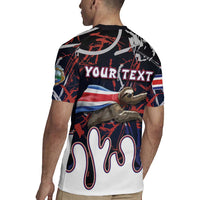 Personalized Costa Rica Rugby Jersey Flying Sloth - Wonder Print Shop
