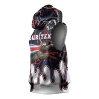 Personalized Costa Rica Sleeveless Hoodie Flying Sloth - Wonder Print Shop