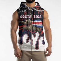 Personalized Costa Rica Sleeveless Zip Hoodie Flying Sloth - Wonder Print Shop