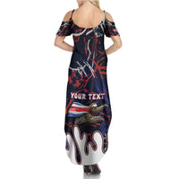 Personalized Costa Rica Summer Maxi Dress Flying Sloth - Wonder Print Shop
