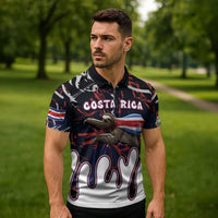 Personalized Costa Rica Zipper Polo Shirt Flying Sloth - Wonder Print Shop