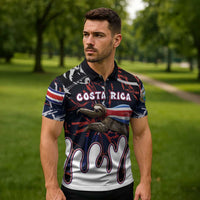 Personalized Costa Rica Zipper Polo Shirt Flying Sloth - Wonder Print Shop