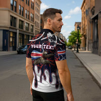 Personalized Costa Rica Zipper Polo Shirt Flying Sloth - Wonder Print Shop