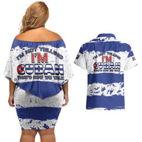 Cuba Couples Matching Off Shoulder Short Dress and Hawaiian Shirt Cubano The Perfect Element - Wonder Print Shop