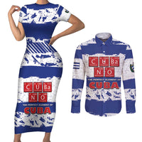 Cuba Couples Matching Short Sleeve Bodycon Dress and Long Sleeve Button Shirt Cubano The Perfect Element - Wonder Print Shop
