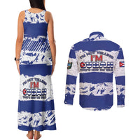Cuba Couples Matching Tank Maxi Dress and Long Sleeve Button Shirt Cubano The Perfect Element - Wonder Print Shop