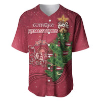 Latvia Christmas Baseball Jersey Xmas Tree Latvija - Wonder Print Shop