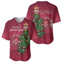 Latvia Christmas Baseball Jersey Xmas Tree Latvija - Wonder Print Shop