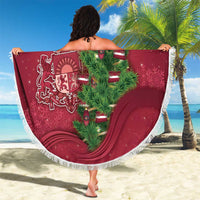 Latvia Christmas Beach Blanket Xmas Tree Latvija - Wonder Print Shop