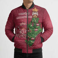 Latvia Christmas Bomber Puffer Jacket Xmas Tree Latvija - Wonder Print Shop