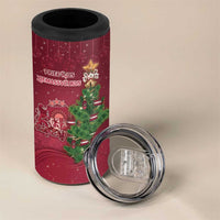 Latvia Christmas 4 in 1 Can Cooler Tumbler Xmas Tree Latvija - Wonder Print Shop