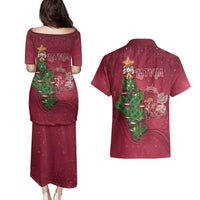 Latvia Christmas Couples Matching Puletasi and Hawaiian Shirt Xmas Tree Latvija - Wonder Print Shop