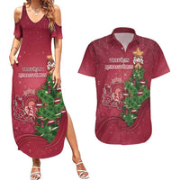 Latvia Christmas Couples Matching Summer Maxi Dress and Hawaiian Shirt Xmas Tree Latvija - Wonder Print Shop
