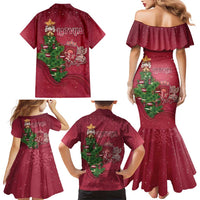 Latvia Christmas Family Matching Mermaid Dress and Hawaiian Shirt Xmas Tree Latvija - Wonder Print Shop