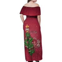 Latvia Christmas Family Matching Off Shoulder Maxi Dress and Hawaiian Shirt Xmas Tree Latvija - Wonder Print Shop