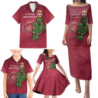 Latvia Christmas Family Matching Puletasi and Hawaiian Shirt Xmas Tree Latvija - Wonder Print Shop