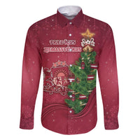 Latvia Christmas Family Matching Short Sleeve Bodycon Dress and Hawaiian Shirt Xmas Tree Latvija - Wonder Print Shop