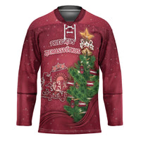 Latvia Christmas Hockey Jersey Xmas Tree Latvija - Wonder Print Shop