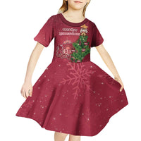 Latvia Christmas Kid Short Sleeve Dress Xmas Tree Latvija - Wonder Print Shop
