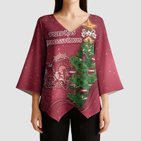 Latvia Christmas Kimono Sleeve Blouse Xmas Tree Latvija - Wonder Print Shop