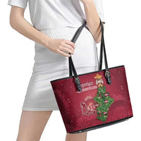 Latvia Christmas Leather Tote Bag Xmas Tree Latvija - Wonder Print Shop