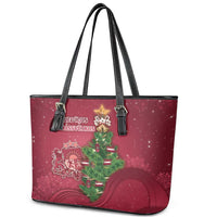 Latvia Christmas Leather Tote Bag Xmas Tree Latvija - Wonder Print Shop