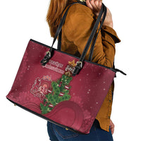 Latvia Christmas Leather Tote Bag Xmas Tree Latvija - Wonder Print Shop