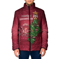 Latvia Christmas Padded Jacket Xmas Tree Latvija - Wonder Print Shop