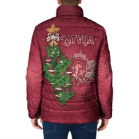 Latvia Christmas Padded Jacket Xmas Tree Latvija - Wonder Print Shop